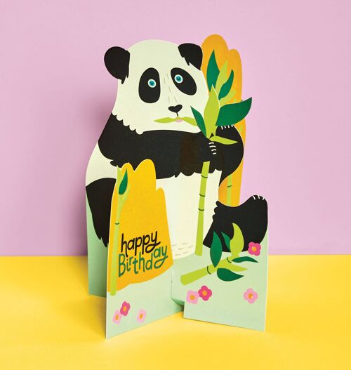 Happy Birthday' 3D Fold-out Panda card , TRS25