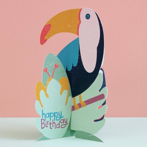 Happy Birthday' 3D Fold-out Toucan card , TRS06