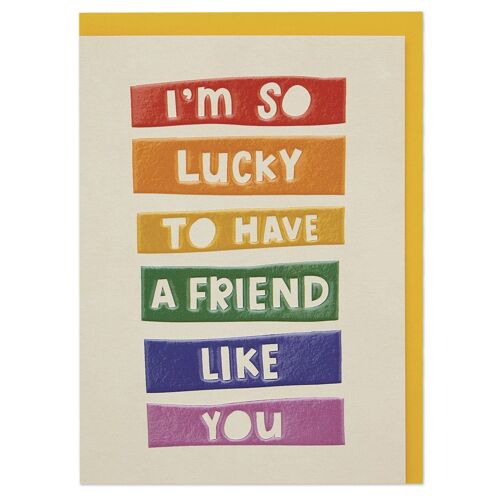 I'm so lucky to have a friend like you' card , SAY05