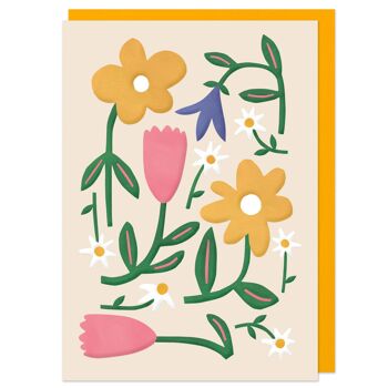 Ensemble de cartes vierges fleurs de prairie et pivoine, PCK05 4