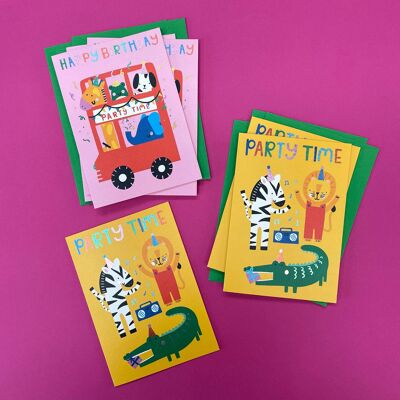 Party time' and 'Happy Birthday' card set , PCK14