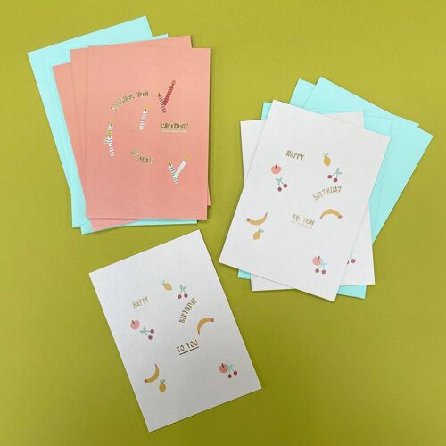 Birthday wishes' & 'Happy Birthday to you' card set , PCK15