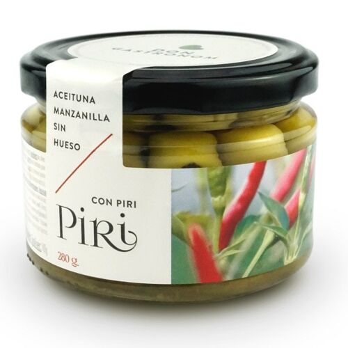 Olives Manzanilla vertes dénoyautées au Chilli 12x280cc