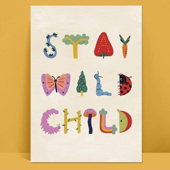 Imprimé pour enfants Stay Wild Child, PRT31-2 1
