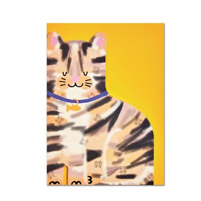 Tabby Cat sitting card , PAW28