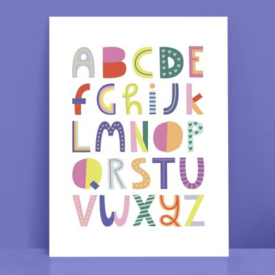 Typography Alphabet children's print , PRT2-2