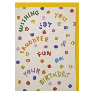 Ti auguro gioia, risate e divertimento sulla tua carta di compleanno, SAY11