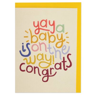 Yay un bébé est en route ! Carte de félicitations , GDV16