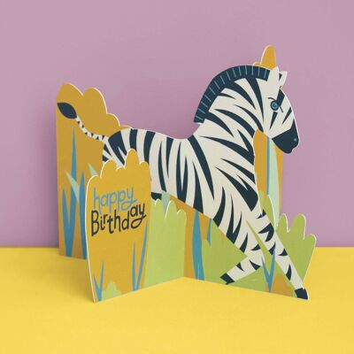 Tarjeta plegable Zebra 3D, TRS19