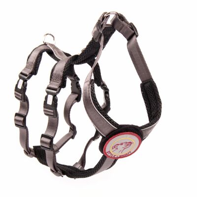 Safety Harness - Patch&Safe - Silver-Black - M - Dogs over 18kg/50cm