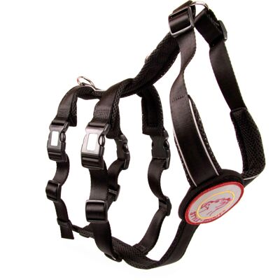 Safety Harness - Patch&Safe - Black-Black - XS - Dogs over 6kg/25cm