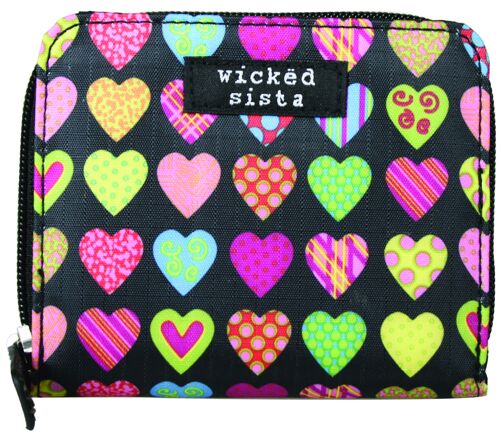 Bag Hearts Black Small Wallet Kosmetiktasche Tasche
