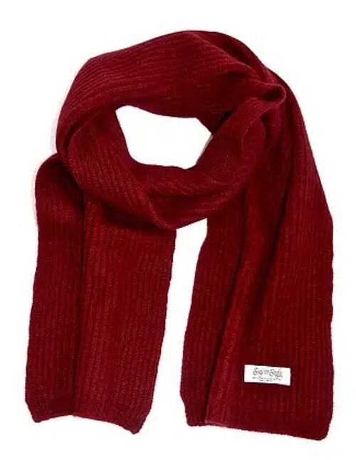 The Ribbed Cashmere Scarf Burgundy