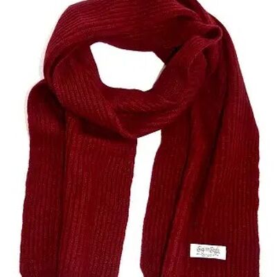 The Ribbed Cashmere Scarf Burgundy