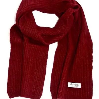 The Ribbed Cashmere Scarf Burgundy