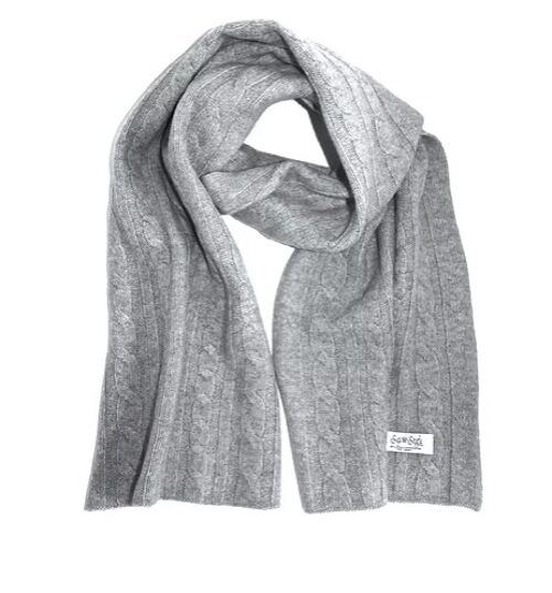 The Cashmere Cable Scarf Misty Grey