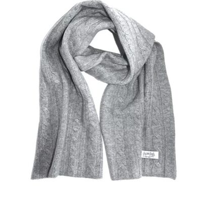 The Cashmere Cable Scarf Misty Grey