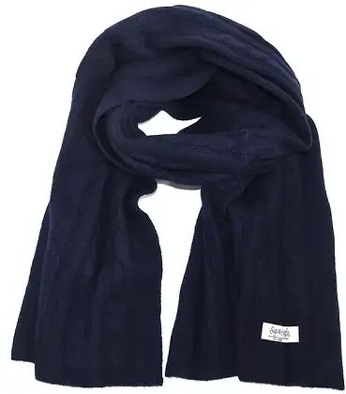 The Cashmere Cable Scarf Midnight Blue
