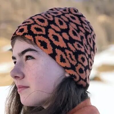 Die Cashmere Leopard Beanie Chocolate