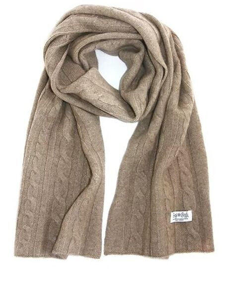 The Cashmere Cable Scarf Natural Cashmere