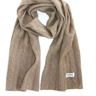 The Cashmere Cable Scarf Natural Cashmere