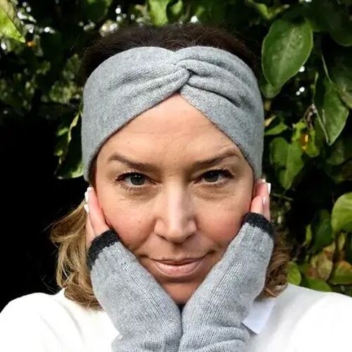 Twist Knot Cashmere Headband Misty Grey