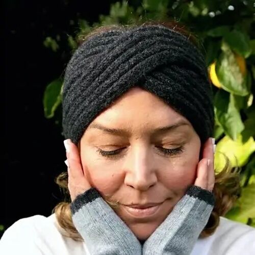 Ribbed Cashmere Headband Winterwhite