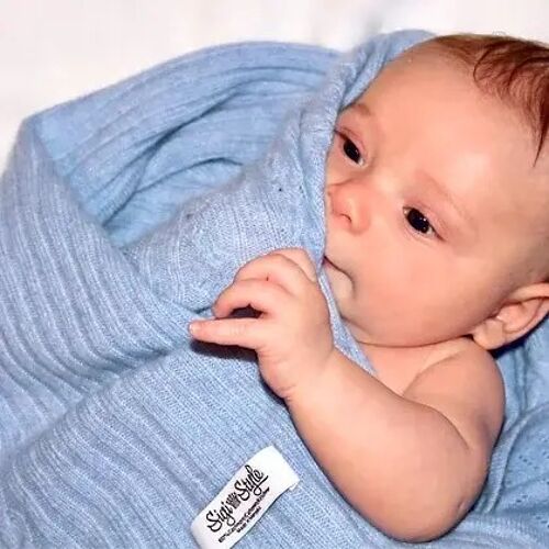 Multi Pattern Cashmere Baby Blanket Sky
