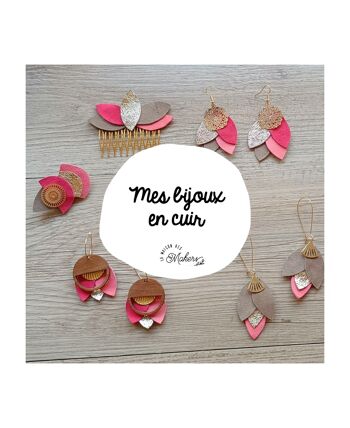 Kit créatif : Je Fabrique mes Bijoux en cuir - Coloris Rose 1