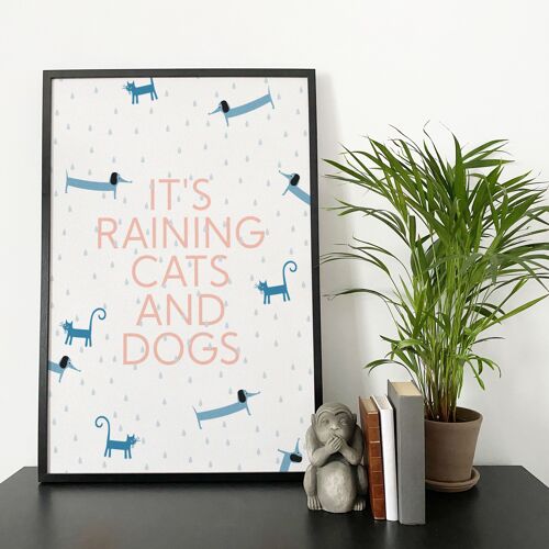 It’s raining cats and dogs print