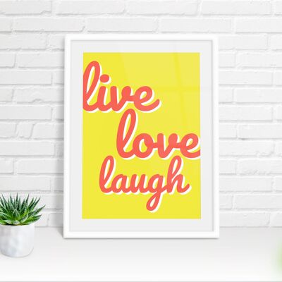 Impresión de tipografía de risa de amor en vivo