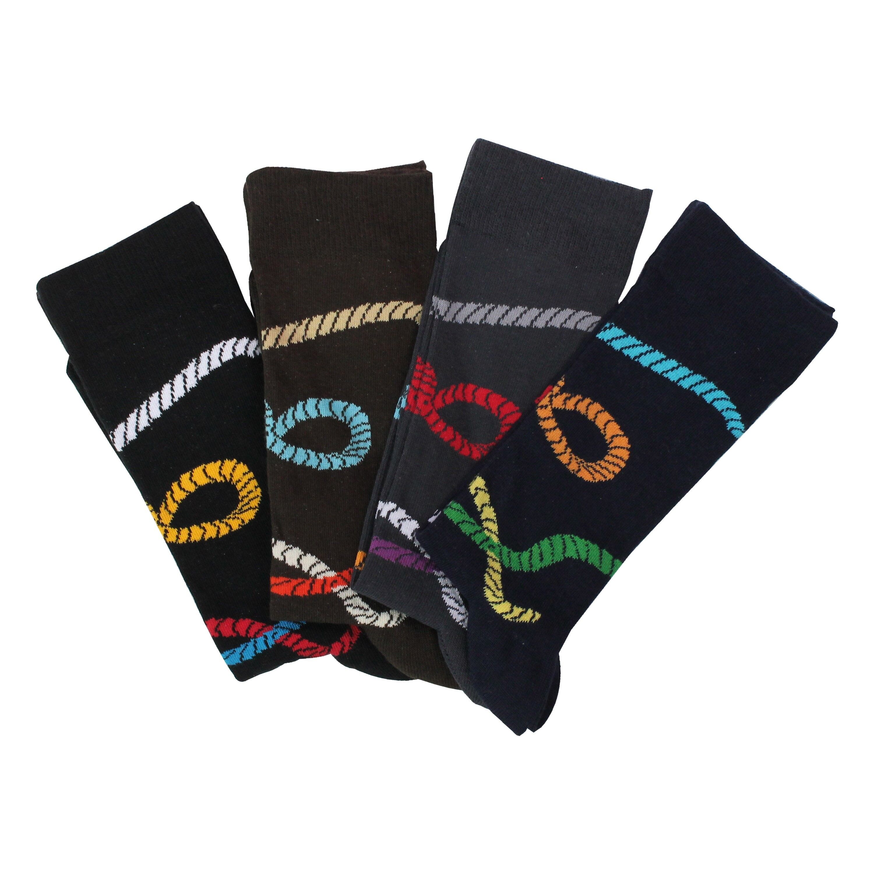Rope 4 Pieces Socks Gift Set, Funny Socks, Colored Socks, Colourful Casual Stylish Socks, For Him Her, Men Women Socks, Christmas Gift , SKU033