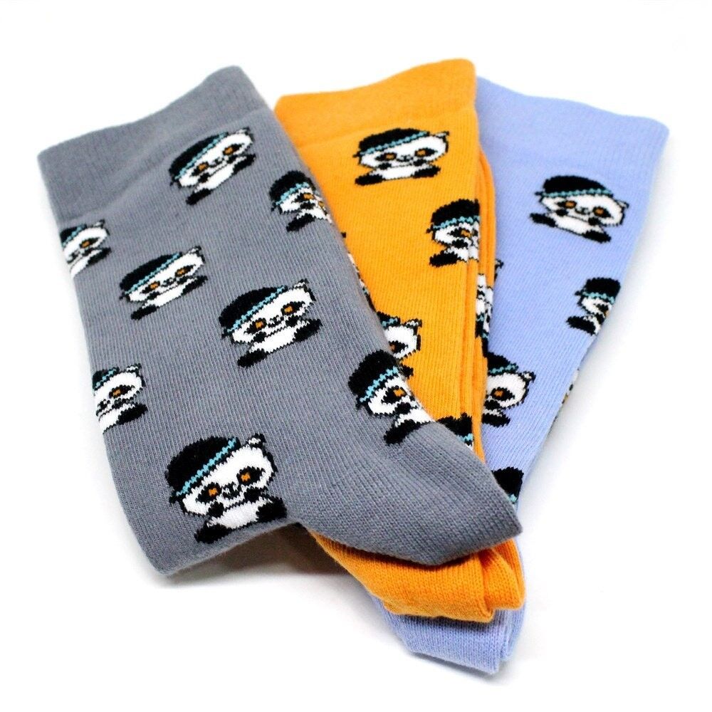 Panda Triple Socks Gift Set, Funny Socks, Cotton Colored Socks, Colourful Casual Stylish Socks, For Him Her, Men Women Socks, Christmas Gift , SKU037