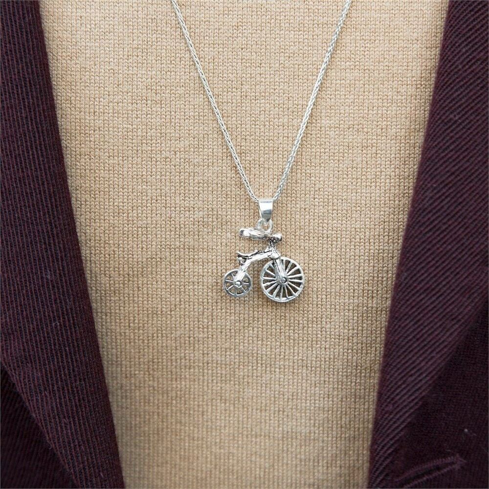 Bicycle Silver Necklace, 925 Sterling Silver Necklace, Mens Necklace,Jewelry Gift For Him, Jewellery For Boyfriend Dad Husband, Man Necklace , SKU047
