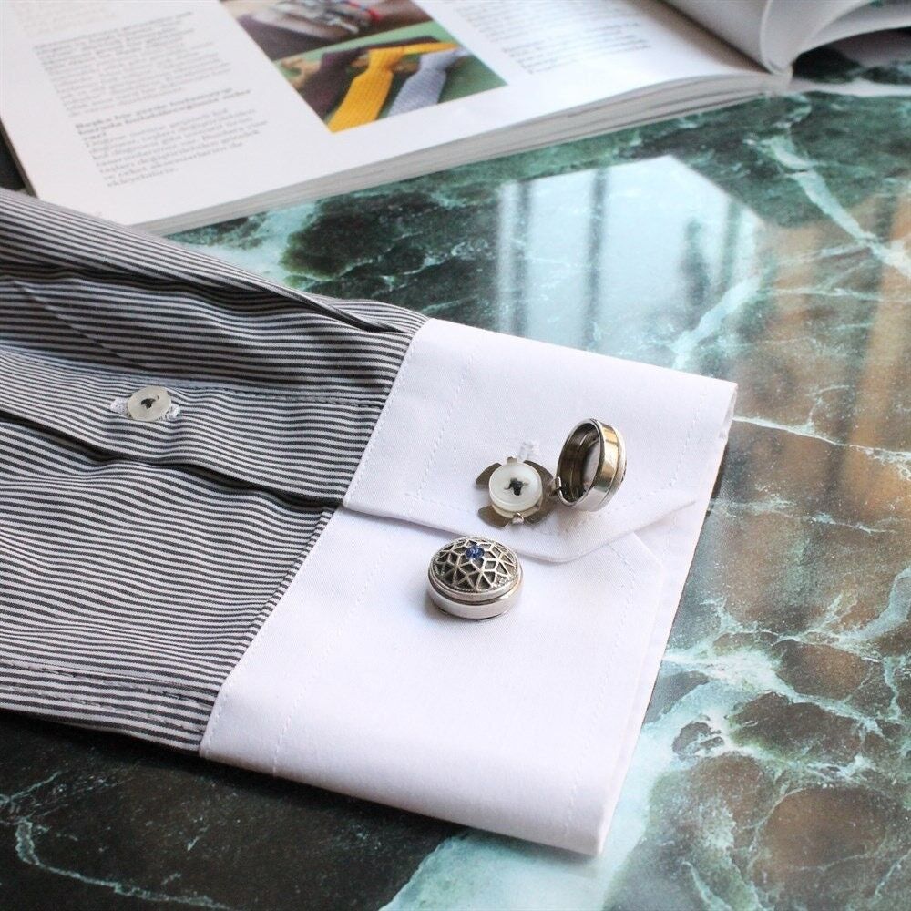 Blue Stones Button Cover Cufflinks, Handmade Cuff Links, Unique Design Men's Jewelry, Gifts For Him, Wedding Accessory Groomsmann , SKU049