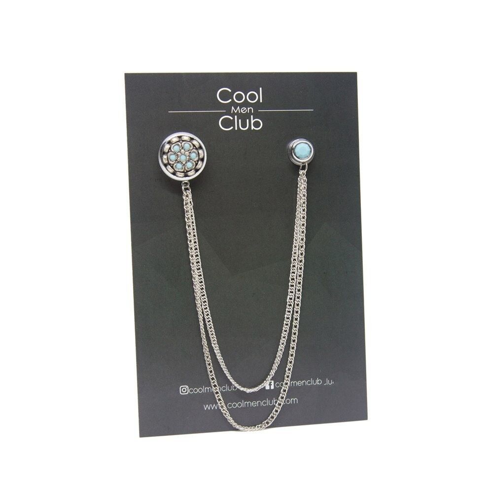 Hand Made Chain Brooch Lapel Pin, Jacket Collar Pin, Gift For Him, Men's Jewellery Accessory, Mens Wedding , SKU064