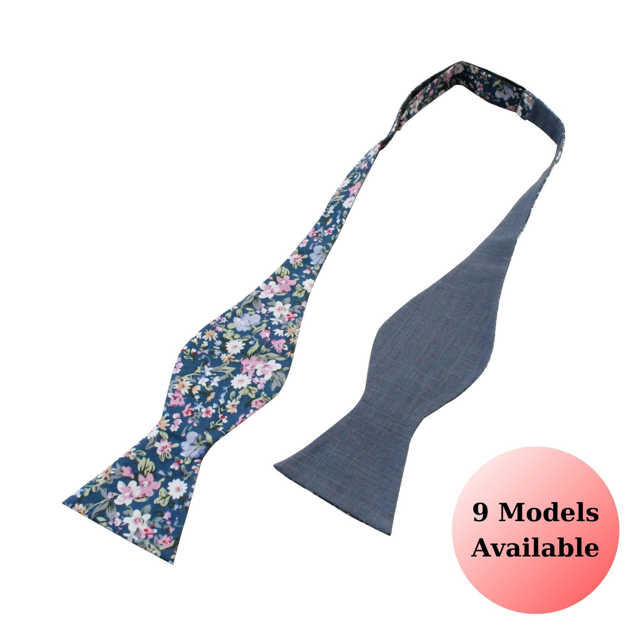 Flower Patterned Cotton Self Bow Tie , Floral Adjustable Open BowTie, Wedding Grooomsmen Bow Ties, Dad, Husband, Boyfriend, Gift For Him , SKU071