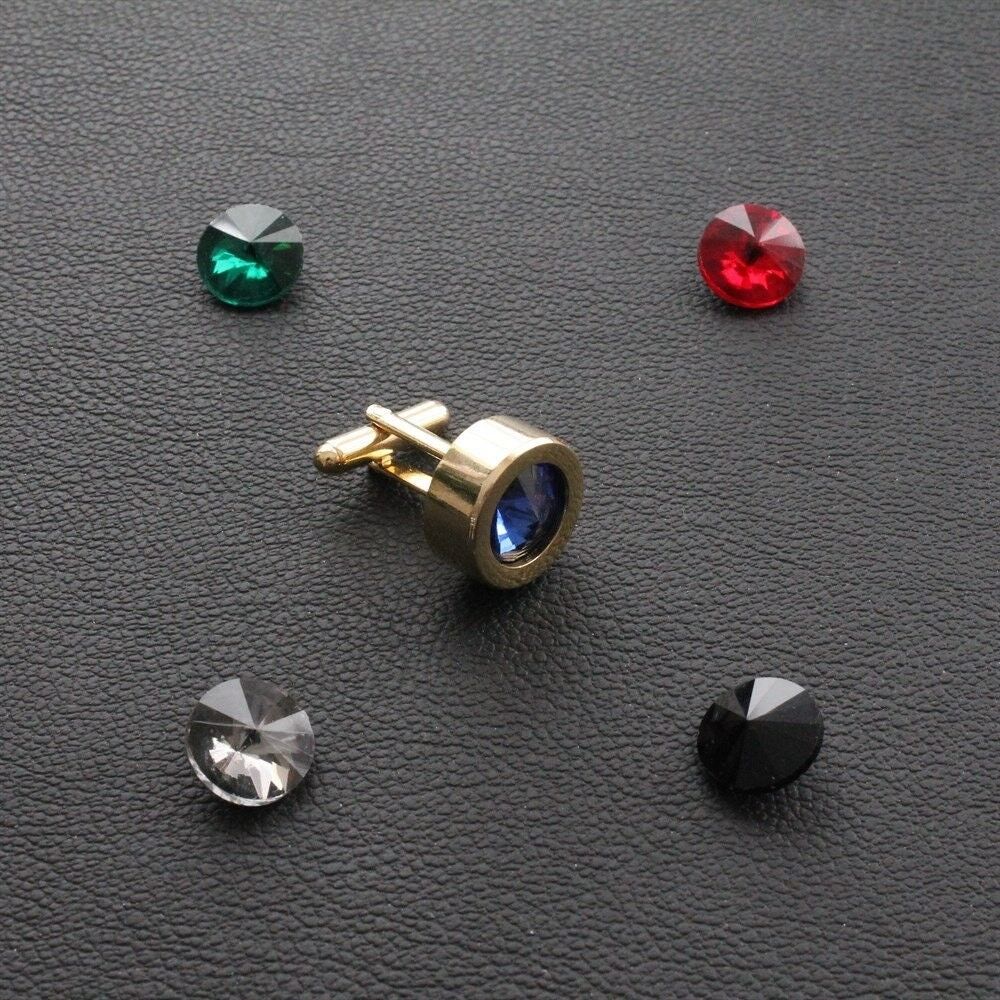 5 modèles en 1 bouton de manchette avec pierres interchangeables, boutons de manchette faits main couleur or, bijoux pour hommes au design unique, cadeaux pour lui, mariage Groomsman, SKU110