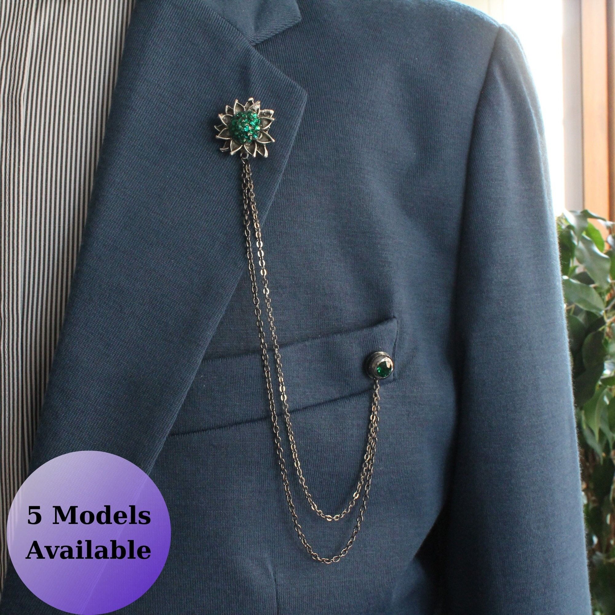 Broche de revers de veste faite à la main, épingles de revers avec pierre, cadeaux pour homme papa mari, bijoux pour hommes accessoire de mariage garçons d'honneur, SKU118