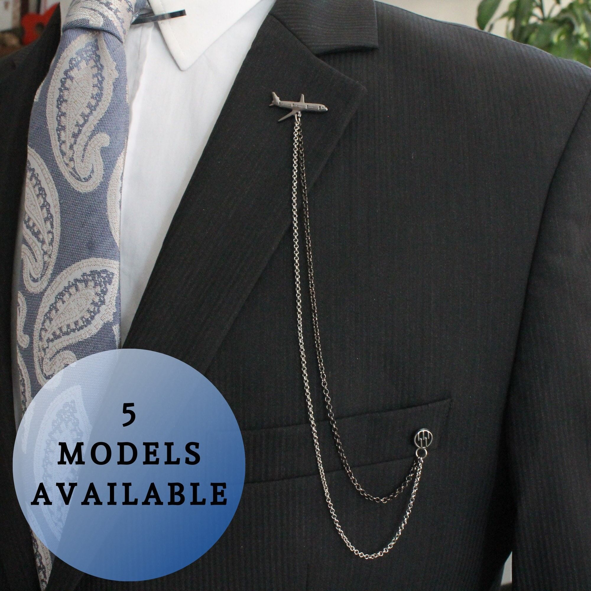 Plane-Formula1-Vespa Broche de chaîne de veste figurée, épinglette faite à la main de veste, cadeau pour homme, accessoire de bijoux pour hommes garçons d'honneur de mariage, , SKU133