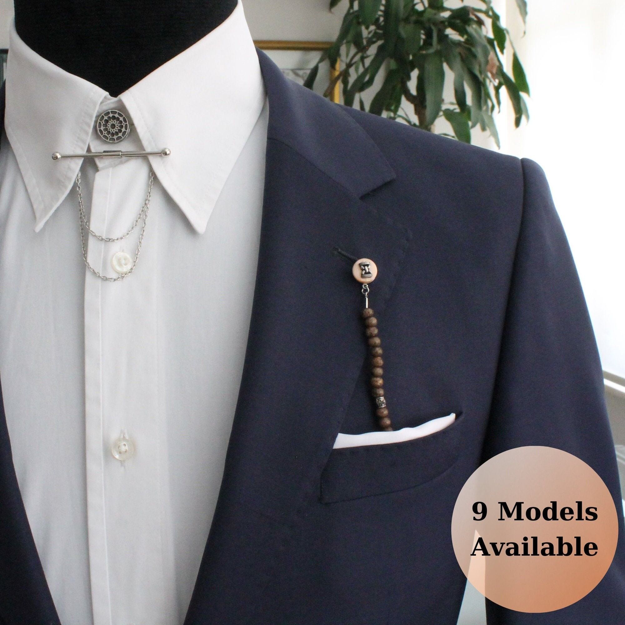 Chaîne de revers en pierre de conception unique, broche de revers faite à la main, épinglettes de garçons d'honneur, accessoire de bijoux pour hommes pour mariage, cadeaux pour lui, père, SKU135