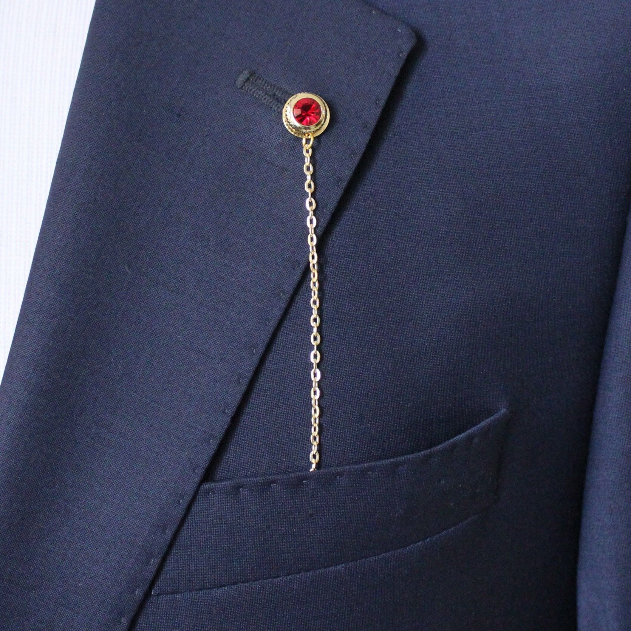 Chaîne de revers faite à la main, épingle de chaîne de revers de conception unique, cadeau pour lui, cadeaux pour hommes, épinglettes hommes, accessoire de bijoux pour hommes pour mariage, SKU136