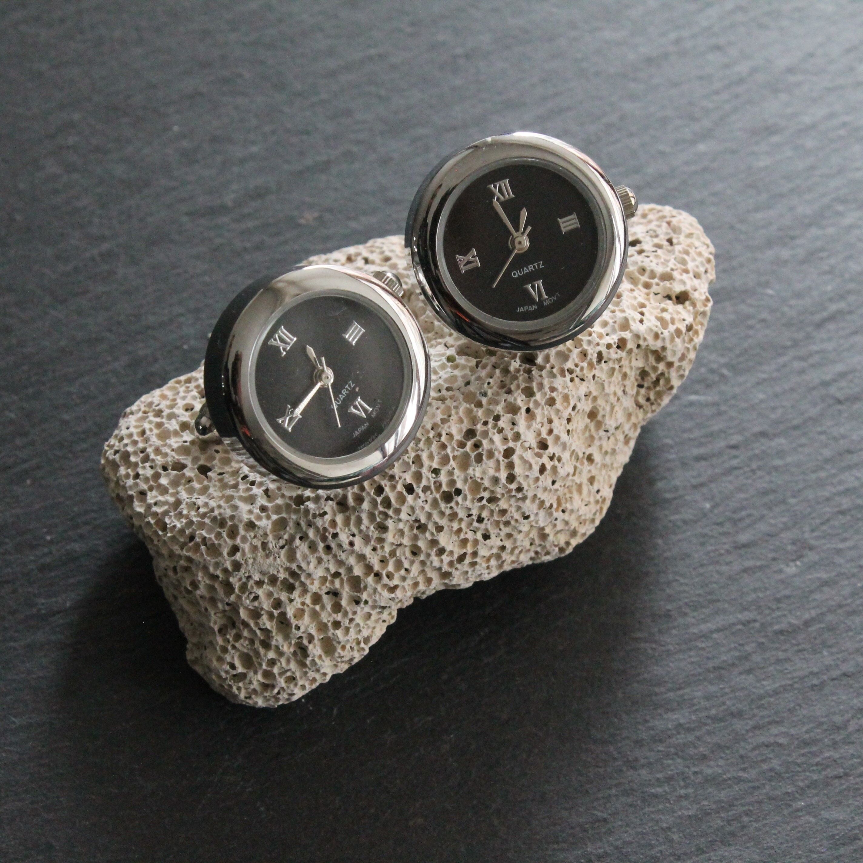 Watch Clock Cufflink in Silver Color, Mechanism Movable Cuff Links, Groomsmen Gifts, Gift For Men Him Dad, Elegant Gift, Wedding Cufflinks , SKU145