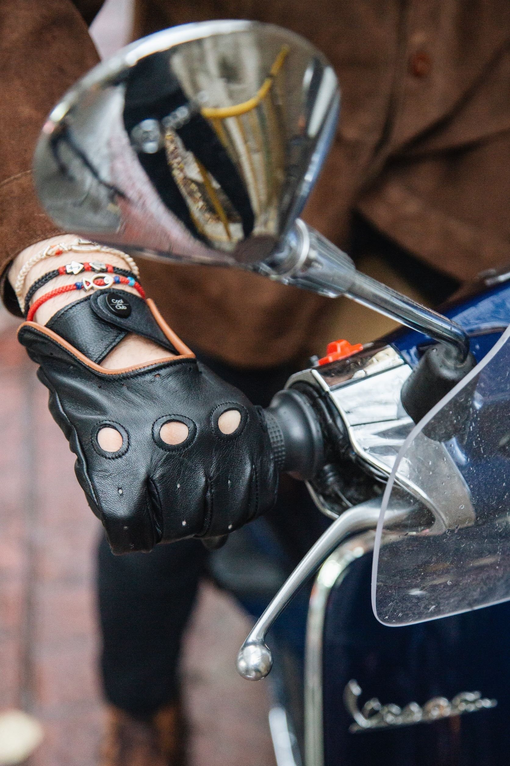 Men's Black Leather Driver Gloves, Genuine Lambskin Leather Driving Gloves, Gift For Men, , SKU152