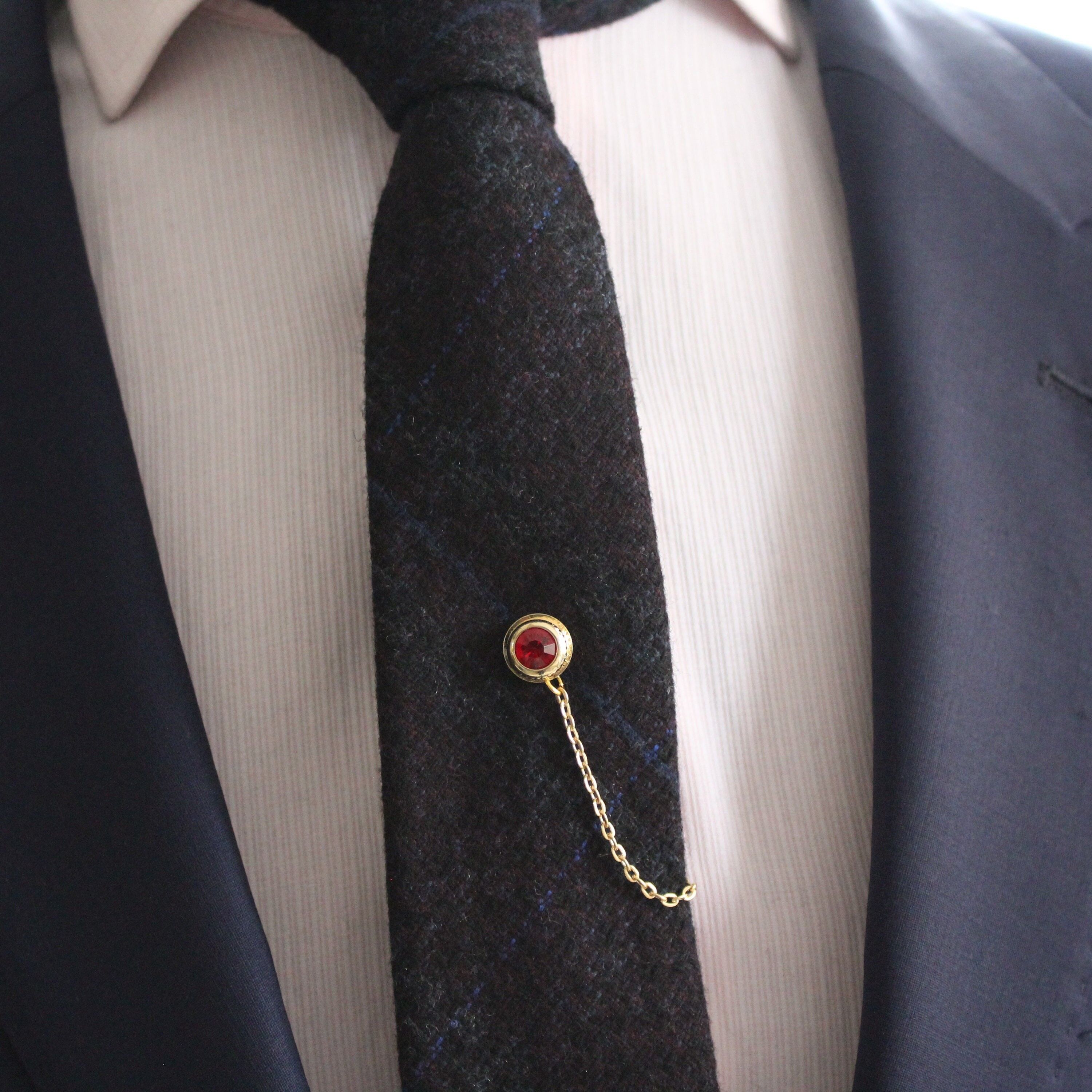 Krawattennadel mit Kette, Krawattenklammer, Krawattenstange, handgefertigtes einzigartiges Design, Herren-Hochzeitsschmuck, Geschenk für ihn, Ehemann, Mann-Vater-Geschenke, SKU162