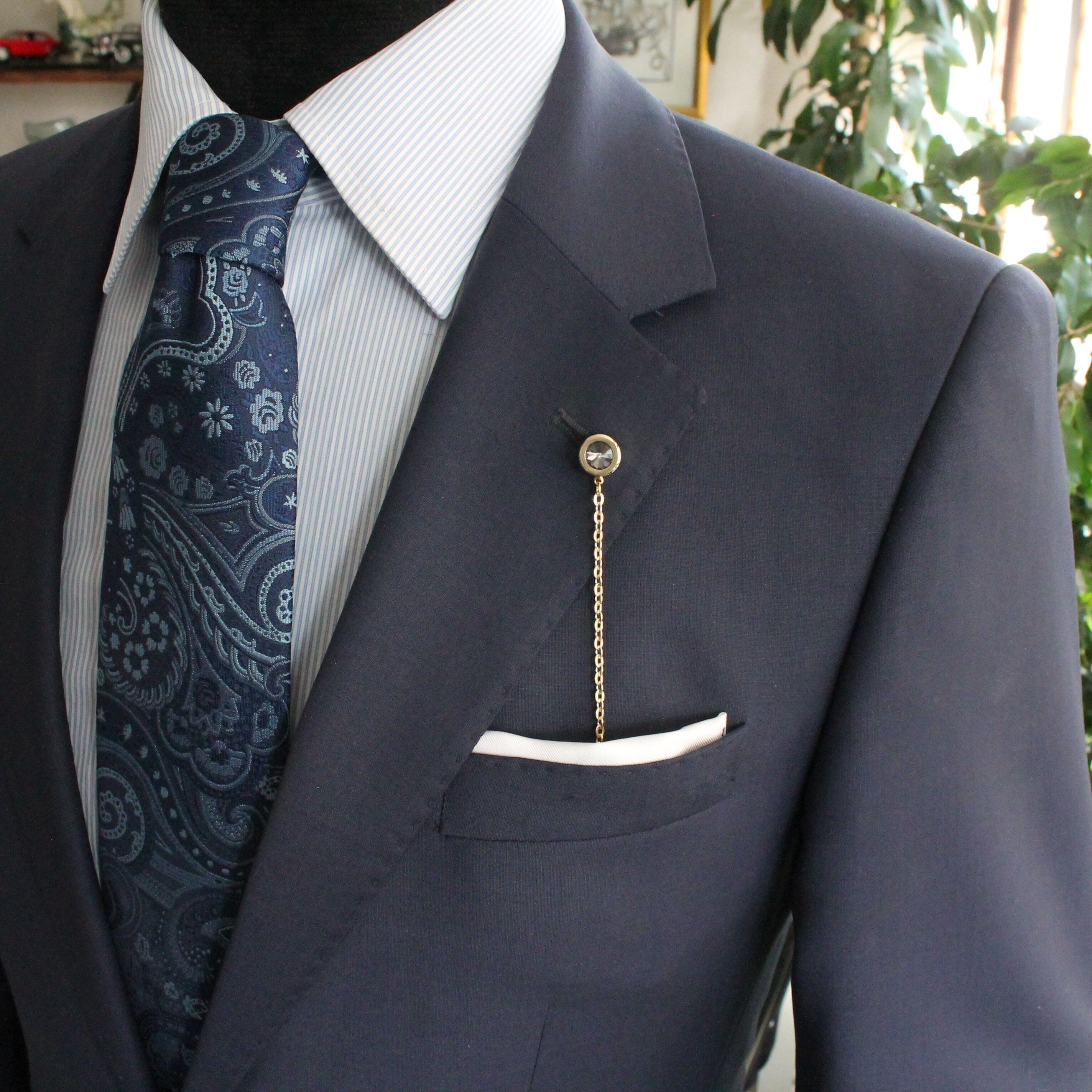 5 modèles en 1 chaîne de revers de veste avec pierres interchangeables, couleur or faite à la main, bijoux pour hommes au design unique, cadeaux pour lui, mariage Groomsman, SKU165