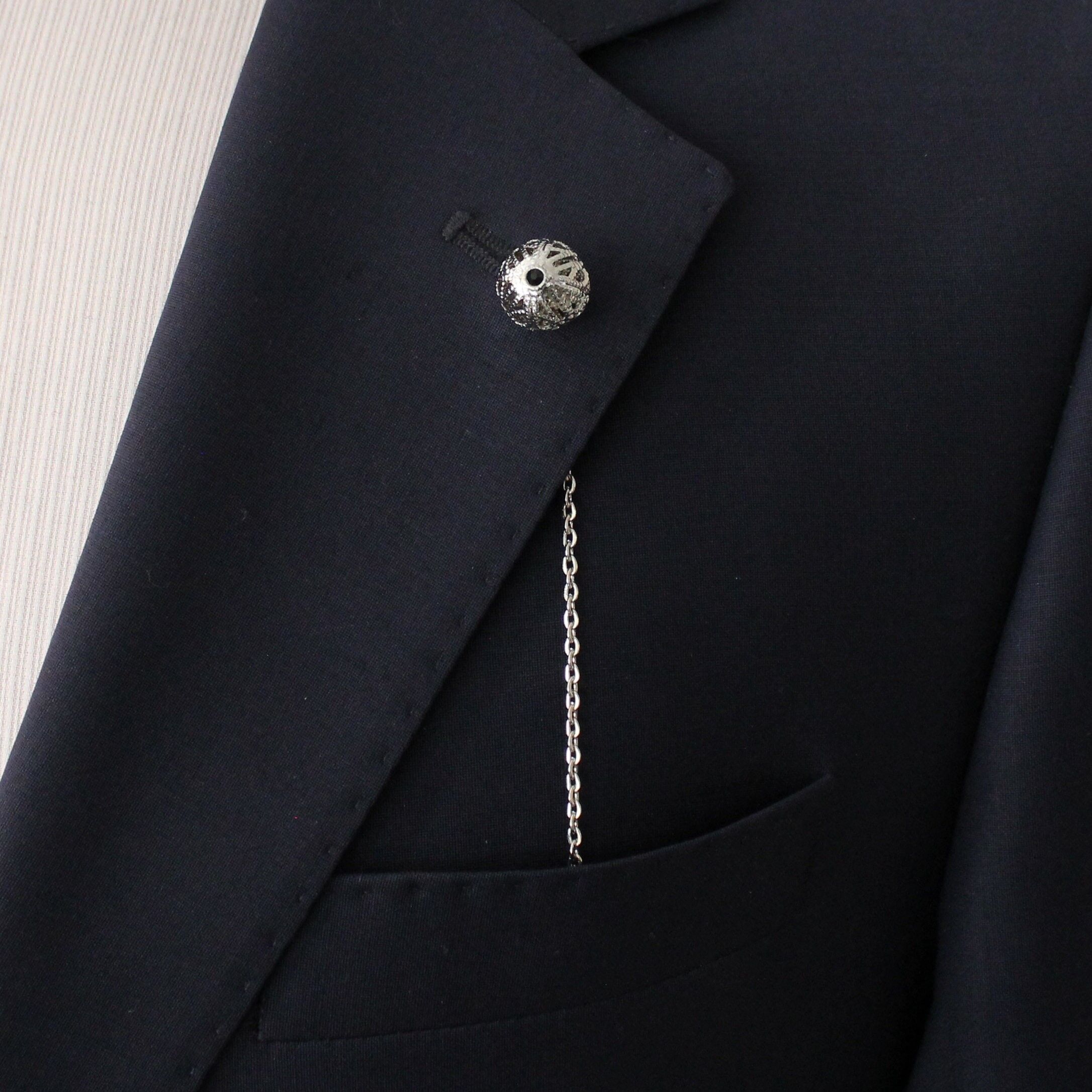 Chaîne de revers faite à la main, épingle de chaîne de revers au design unique, cadeau pour lui, cadeaux pour hommes, épinglettes hommes, accessoire de bijoux pour hommes pour mariage, SKU171