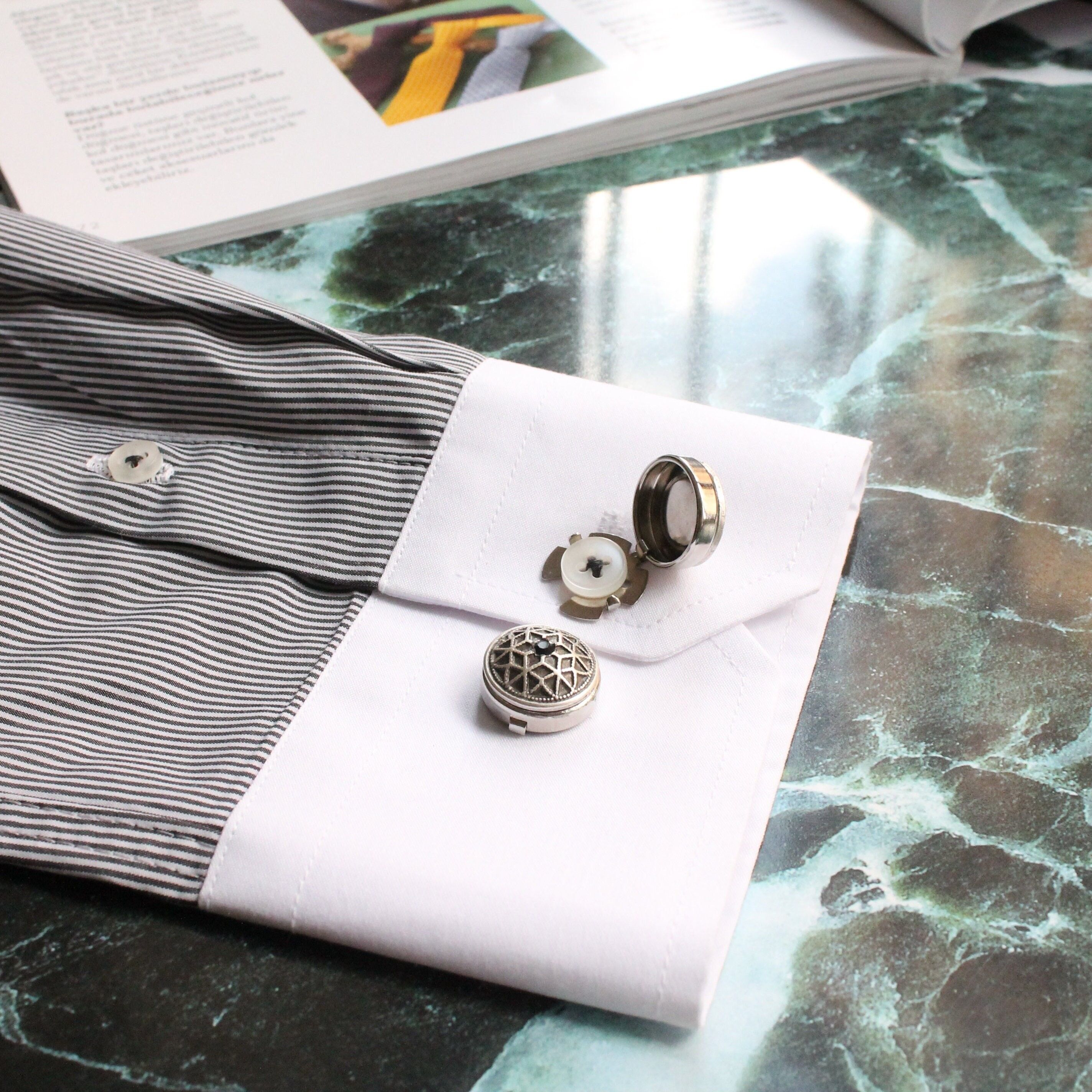 Black Stones Button Cover Cufflinks, Handmade Cuff Links, Unique Design Men's Jewelry, Gifts For Him, Wedding Accessory Groomsmann , SKU172