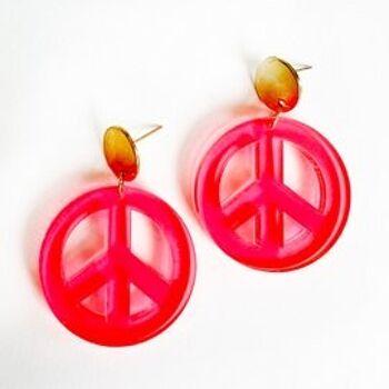 Boucles d'oreilles Peace en plastique recyclé