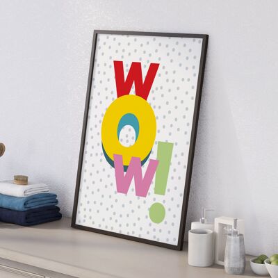 Wow typography print